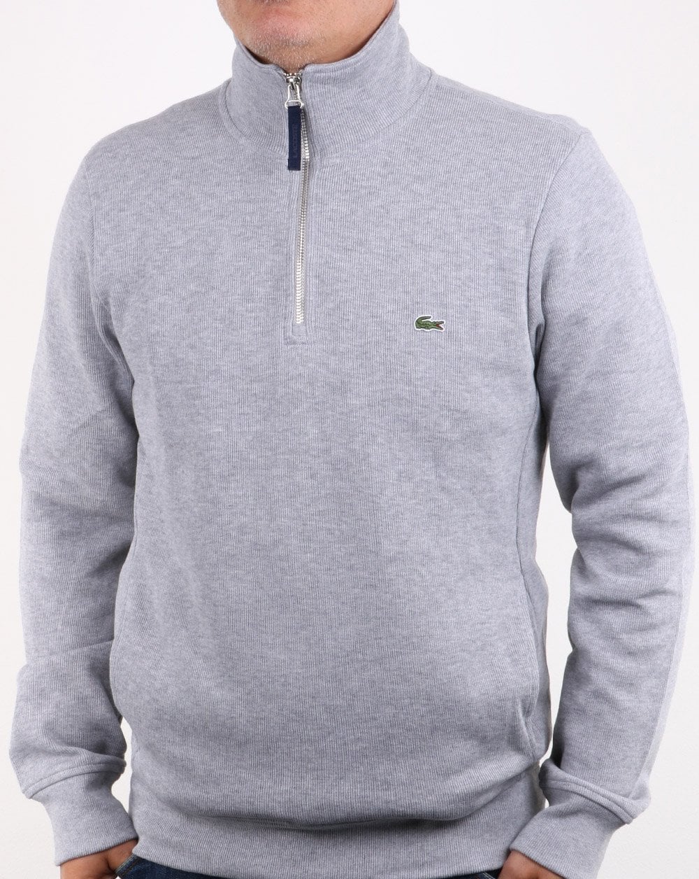Lacoste Quarter Zip Top Grey