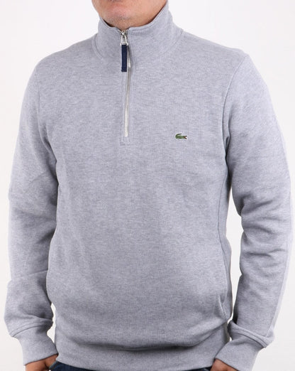 Lacoste Quarter Zip Top Grey