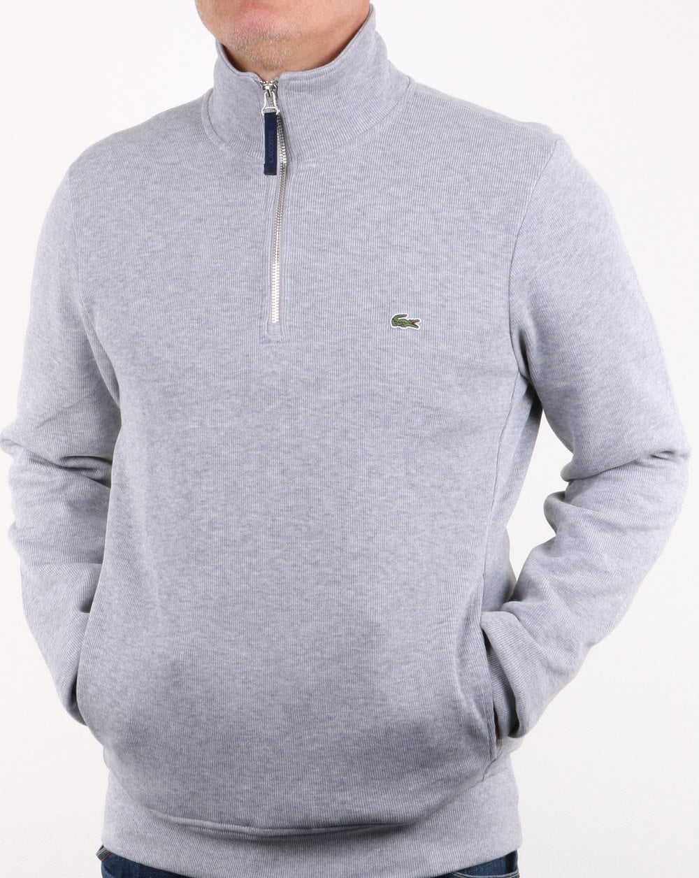 Lacoste Quarter Zip Top Grey