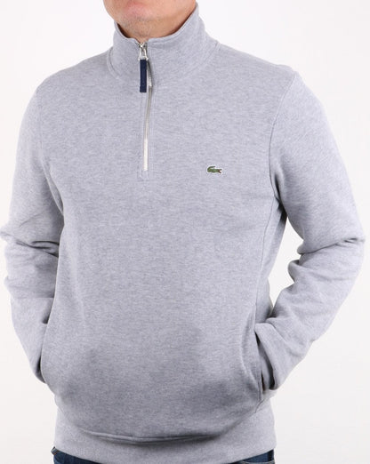 Lacoste Quarter Zip Top Grey