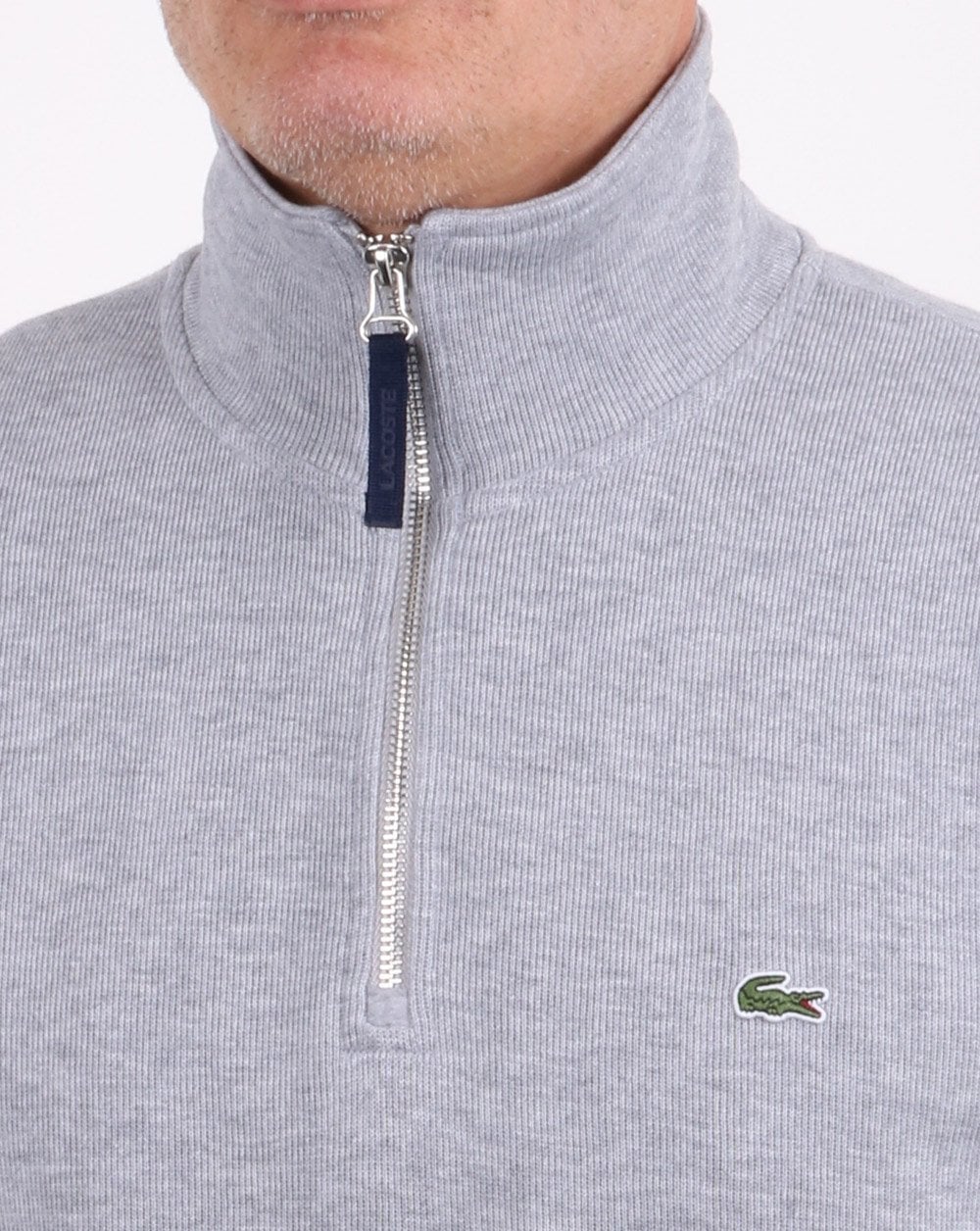 Lacoste Quarter Zip Top Grey