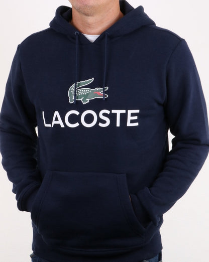 Lacoste Logo Overhead Hooded Top Navy