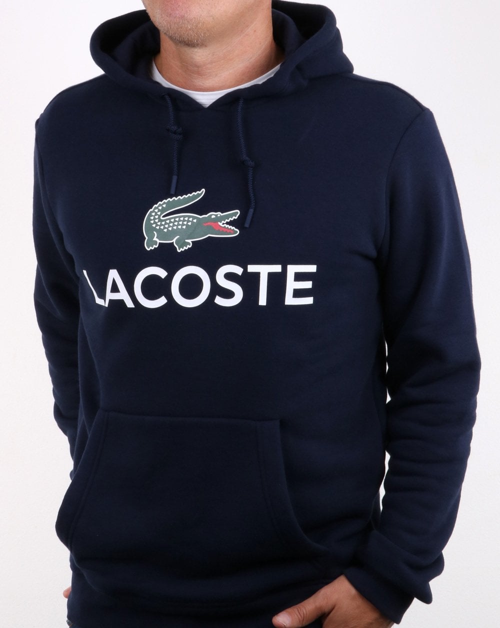 Lacoste Logo Overhead Hooded Top Navy