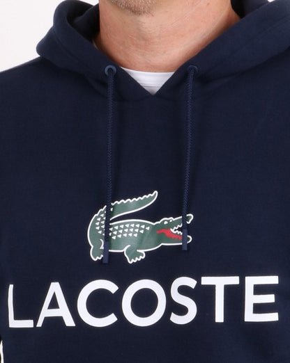 Lacoste Logo Overhead Hooded Top Navy