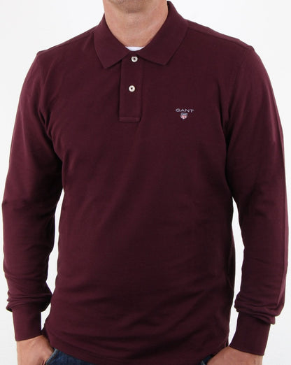 Gant Pique Ls Rugger Polo Purple Fig