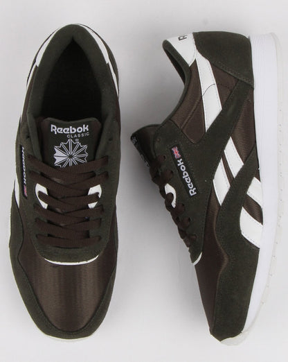Reebok Cl Nylon Trainers Dark Green/white