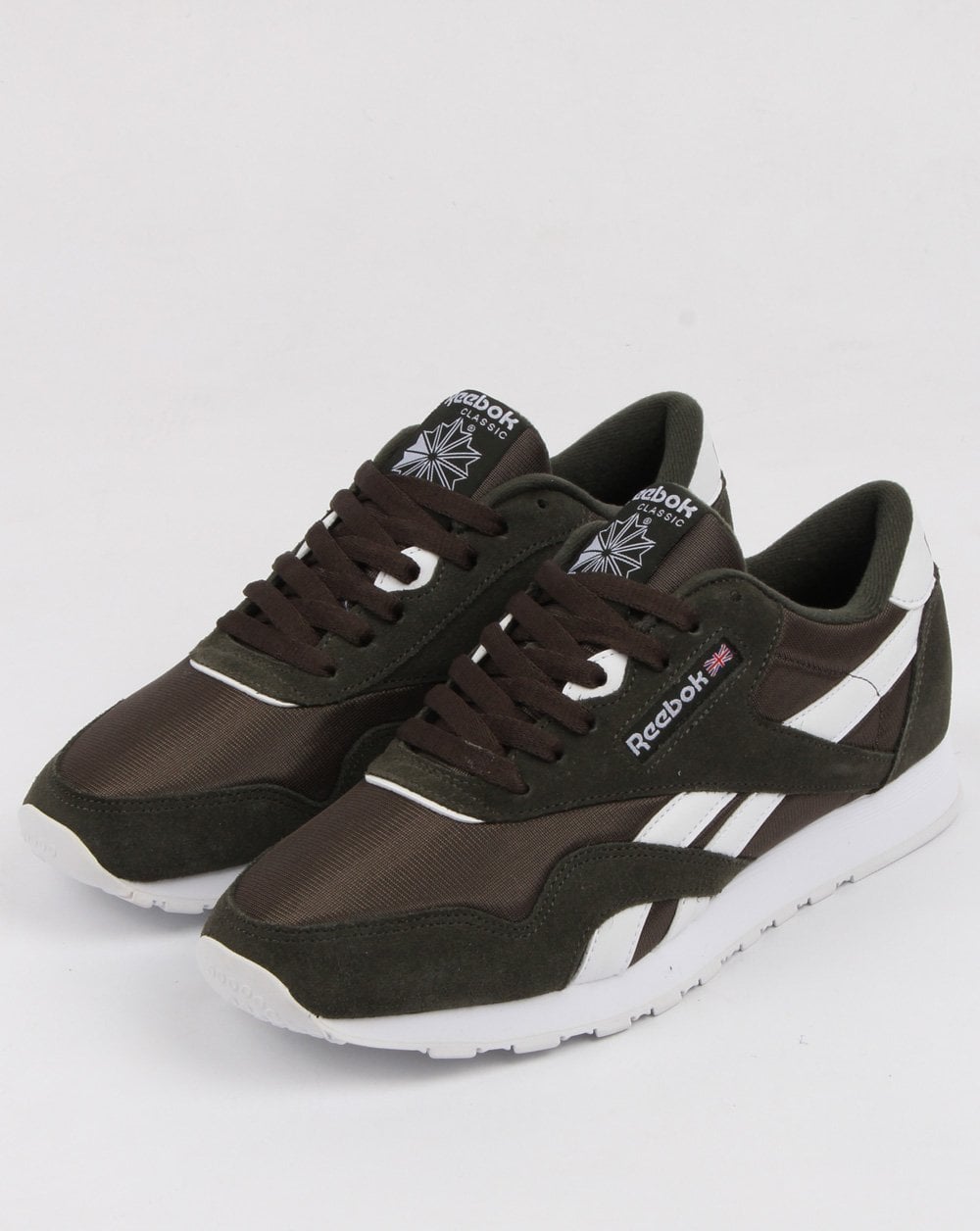 Reebok Cl Nylon Trainers Dark Green/white