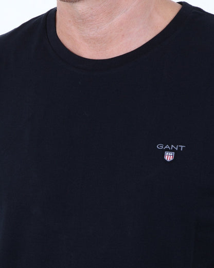 Gant Solid Crew Neck T Shirt Black
