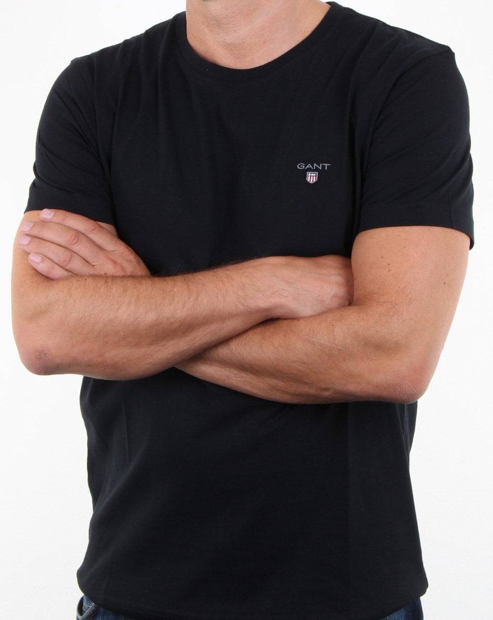 Gant Solid Crew Neck T Shirt Black