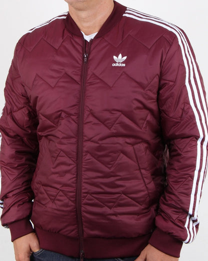Adidas Originals Sst Quilted Jacket Maroon