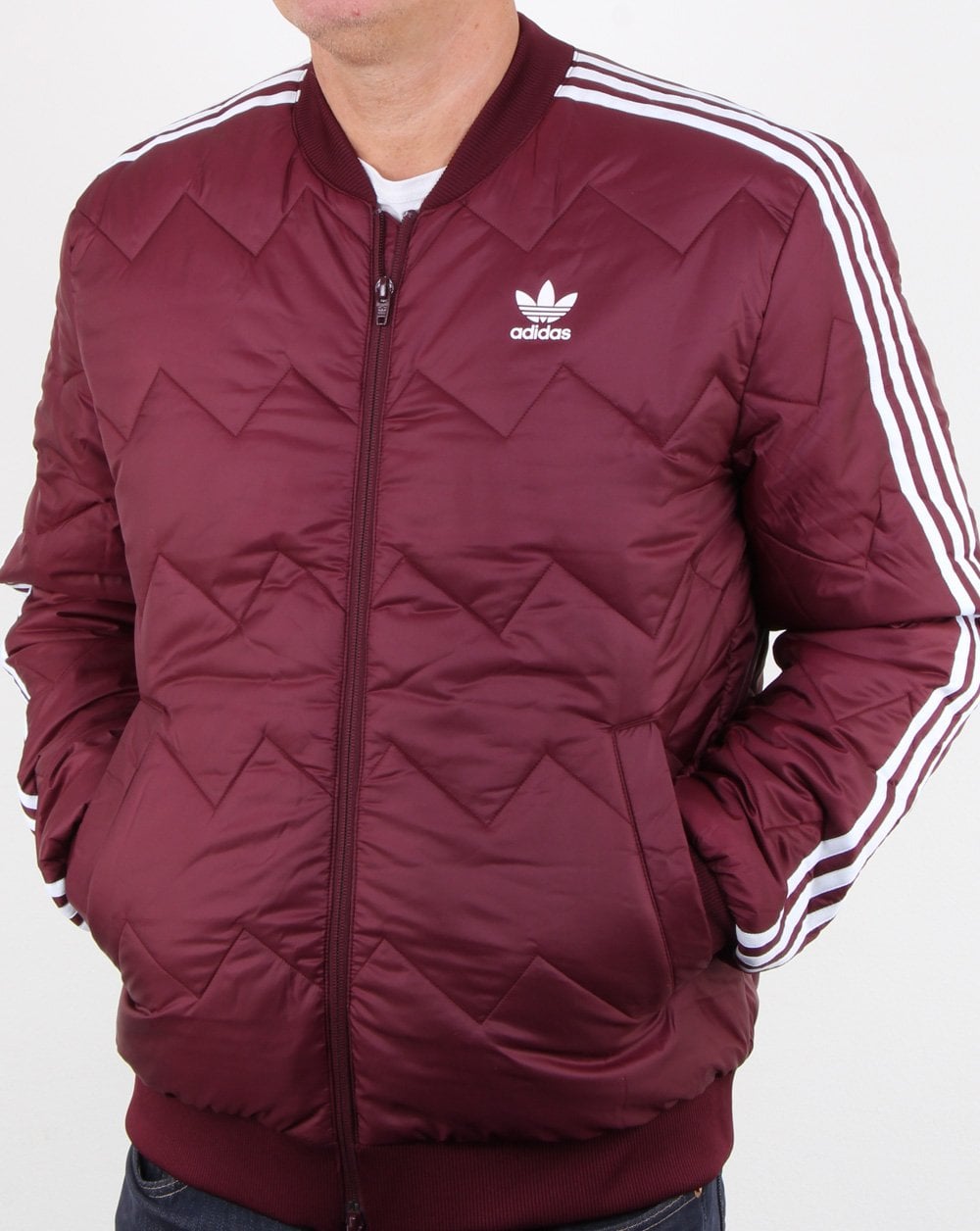 Adidas Originals Sst Quilted Jacket Maroon
