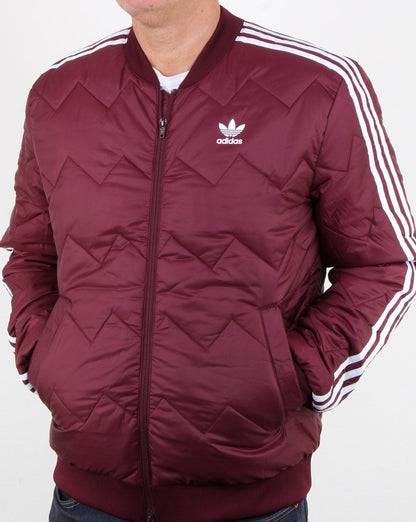 Adidas Originals Sst Quilted Jacket Maroon