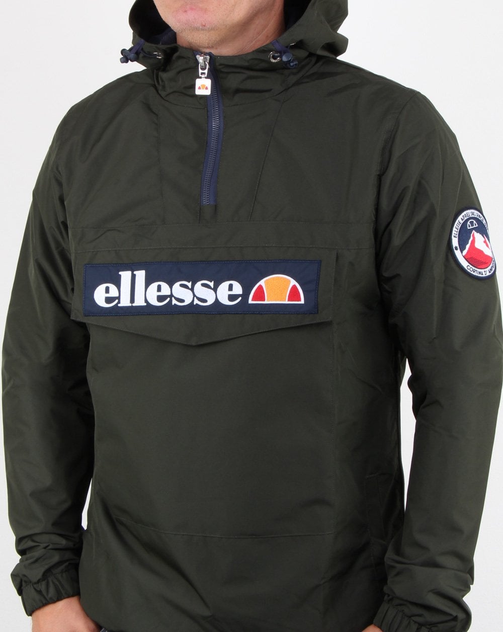 Ellesse Quarter Zip Overhead Jacket Deep Khaki