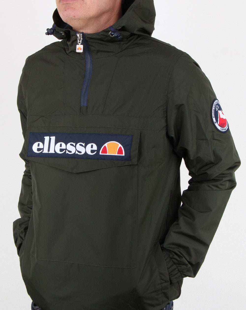 Ellesse Quarter Zip Overhead Jacket Deep Khaki