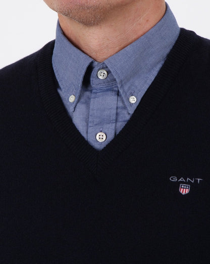 Gant Super Fine Lambswool Slipover Marine