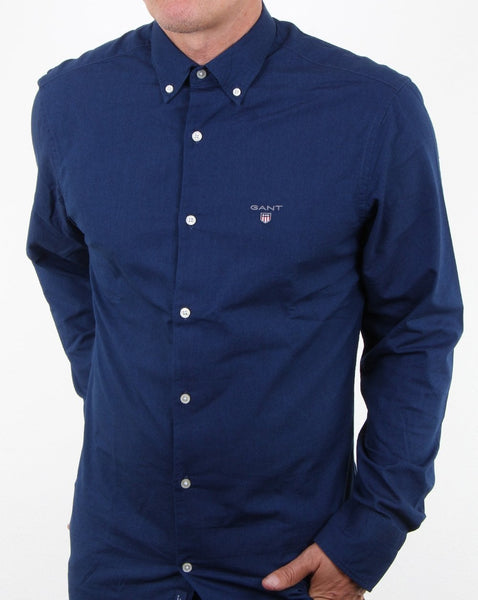 Gant Indigo Solid Button Down Shirt Dark Indigo