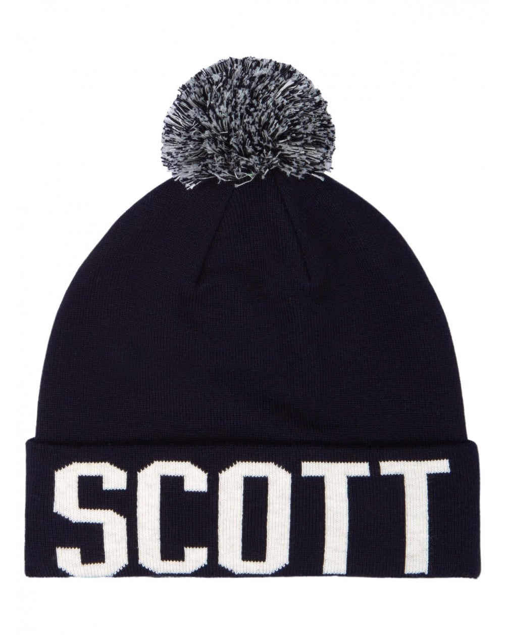 Lyle And Scott Block Logo Bobble Hat Navy