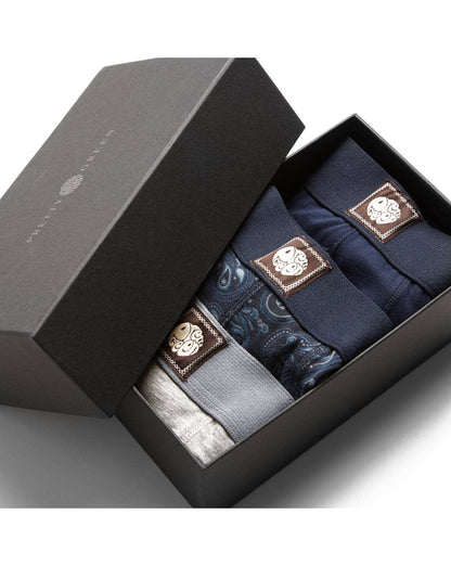 Pretty Green 3 Pack Boxer Shorts Gift Box Navy