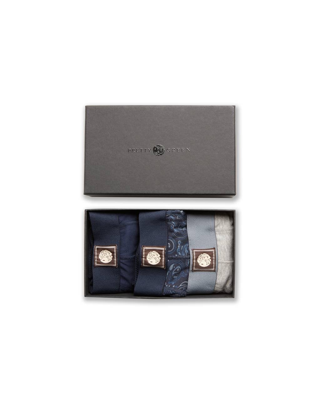 Pretty Green 3 Pack Boxer Shorts Gift Box Navy