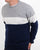 Gant Colourblock Stripe Crew Jumper Evening Blue