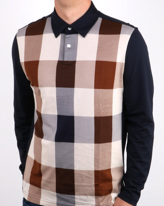 Aquascutum Aquascutum Abner Long Sleeve Polo Navy