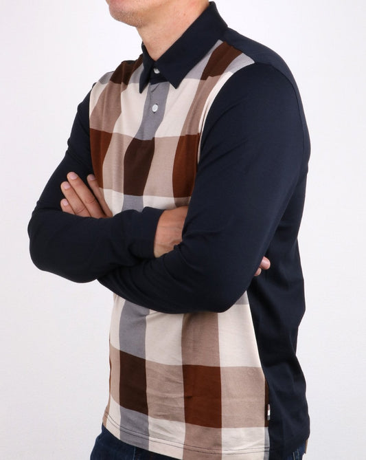 Aquascutum Aquascutum Abner Long Sleeve Polo Navy