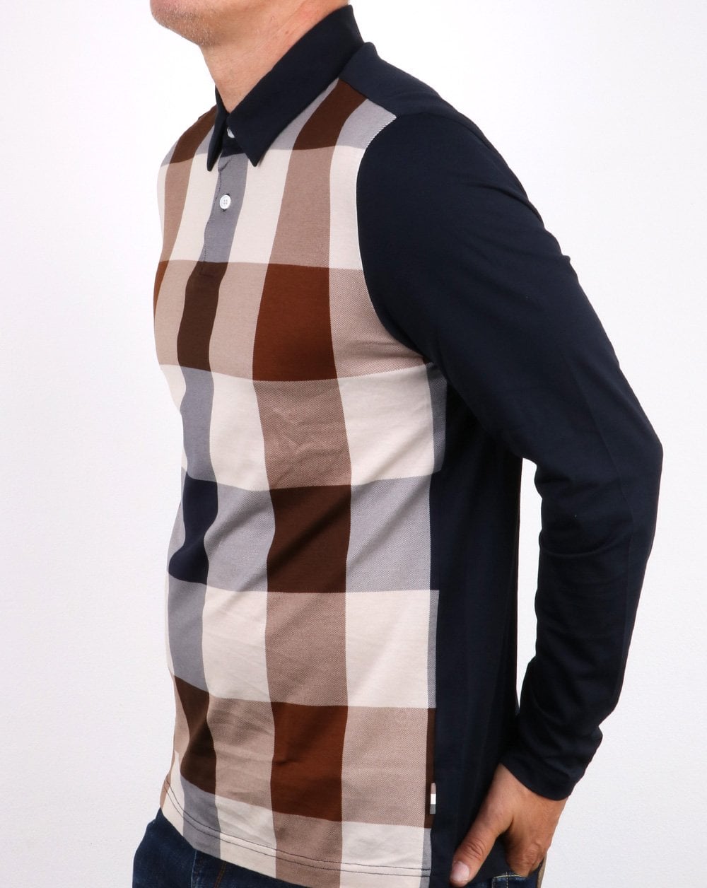 Aquascutum Abner Long Sleeve Polo Navy