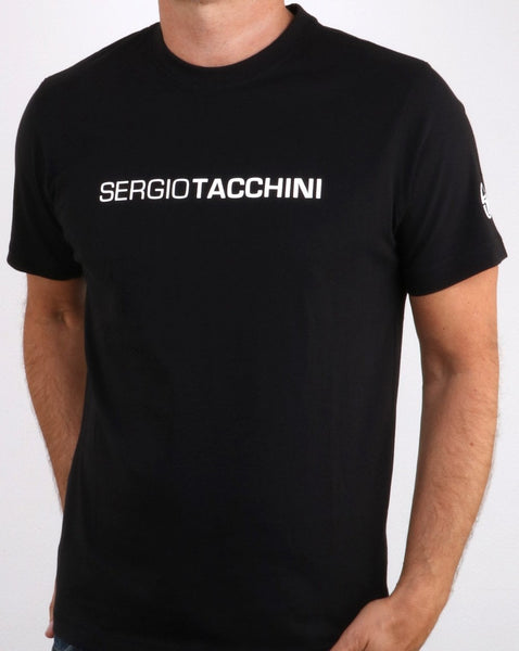 Sergio Tacchini liner logo T Shirt Black/white