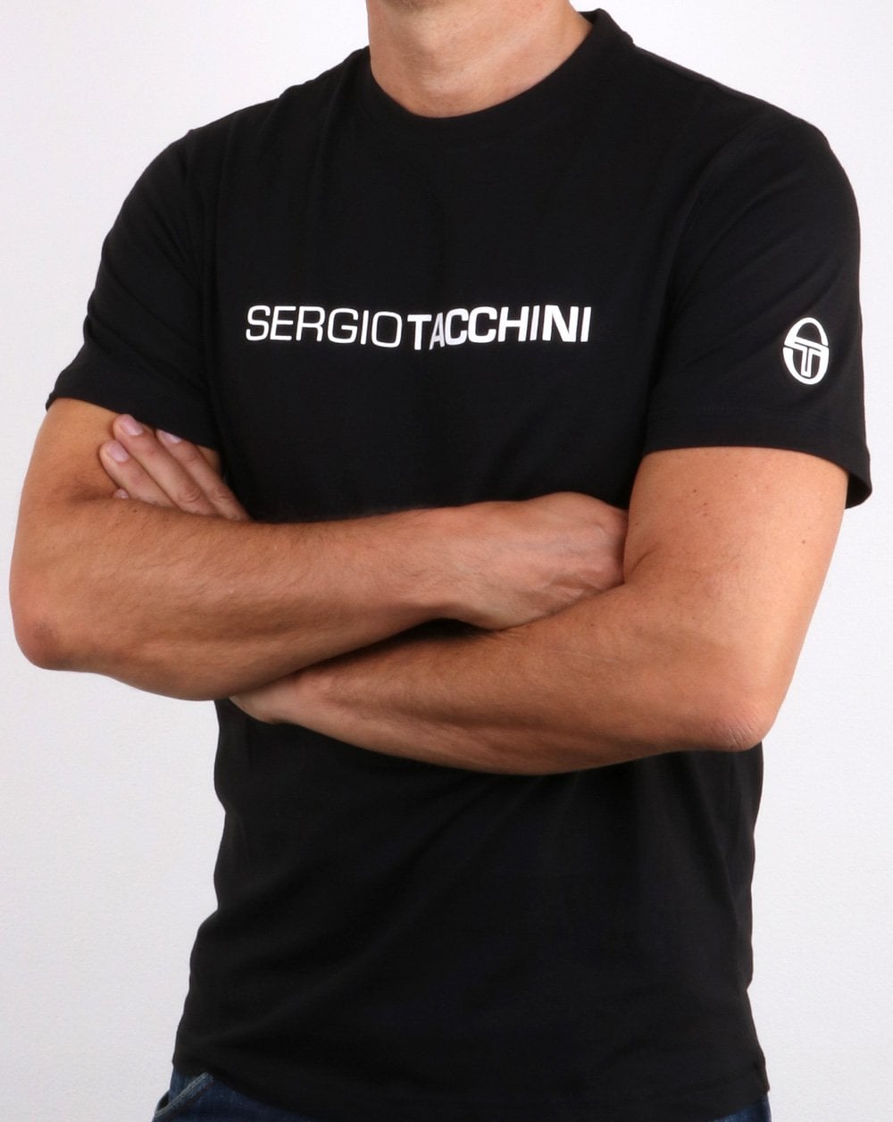 Sergio Tacchini liner logo T Shirt Black/white
