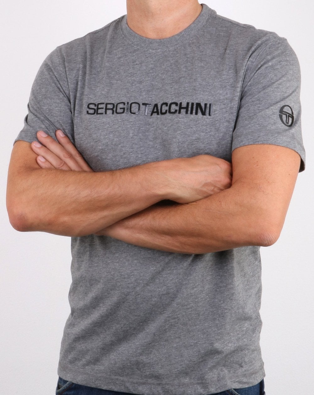 Sergio Tacchini Linear T Shirt Grey/black