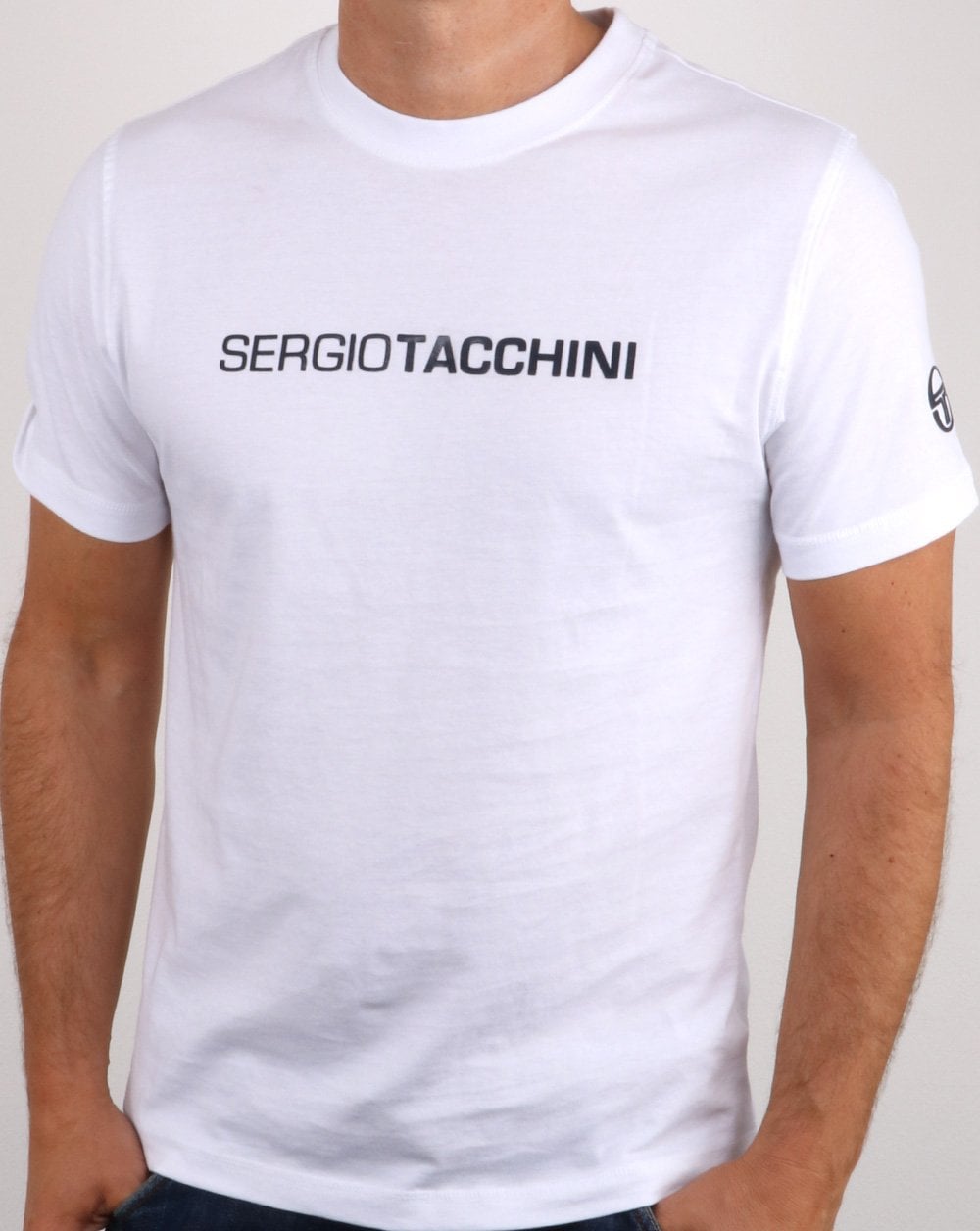 Sergio Tacchini Linear Logo T Shirt White/navy