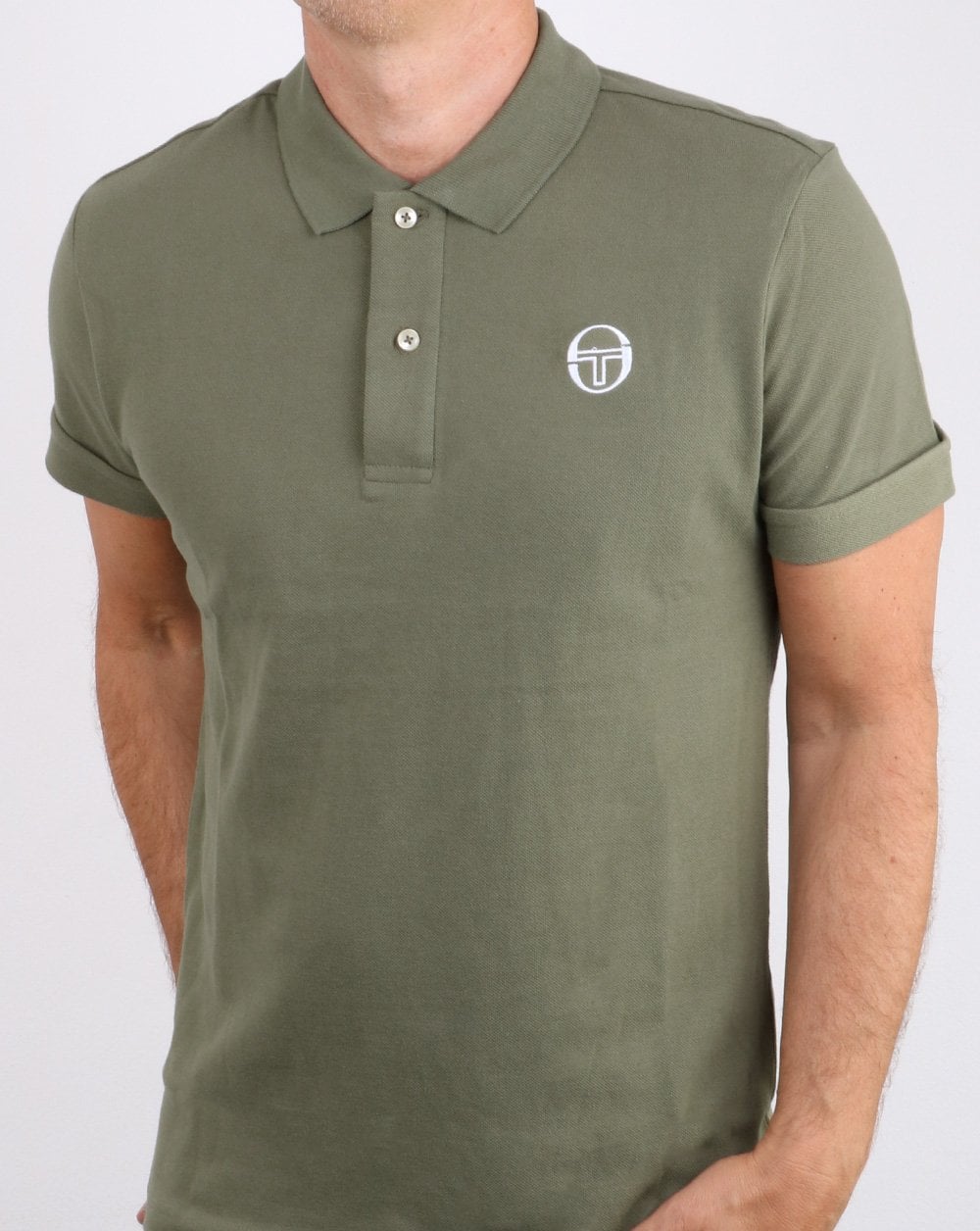 Sergio Tacchini Classic Polo Shirt Olive/white