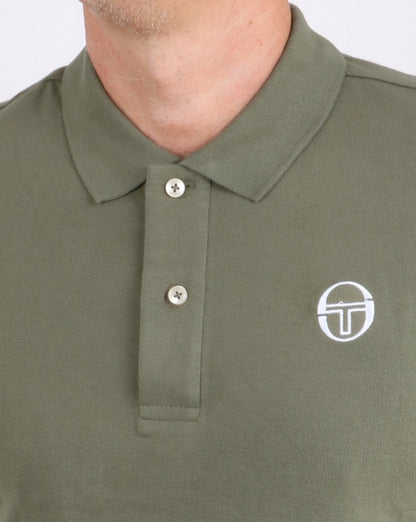 Sergio Tacchini Classic Polo Shirt Olive/white