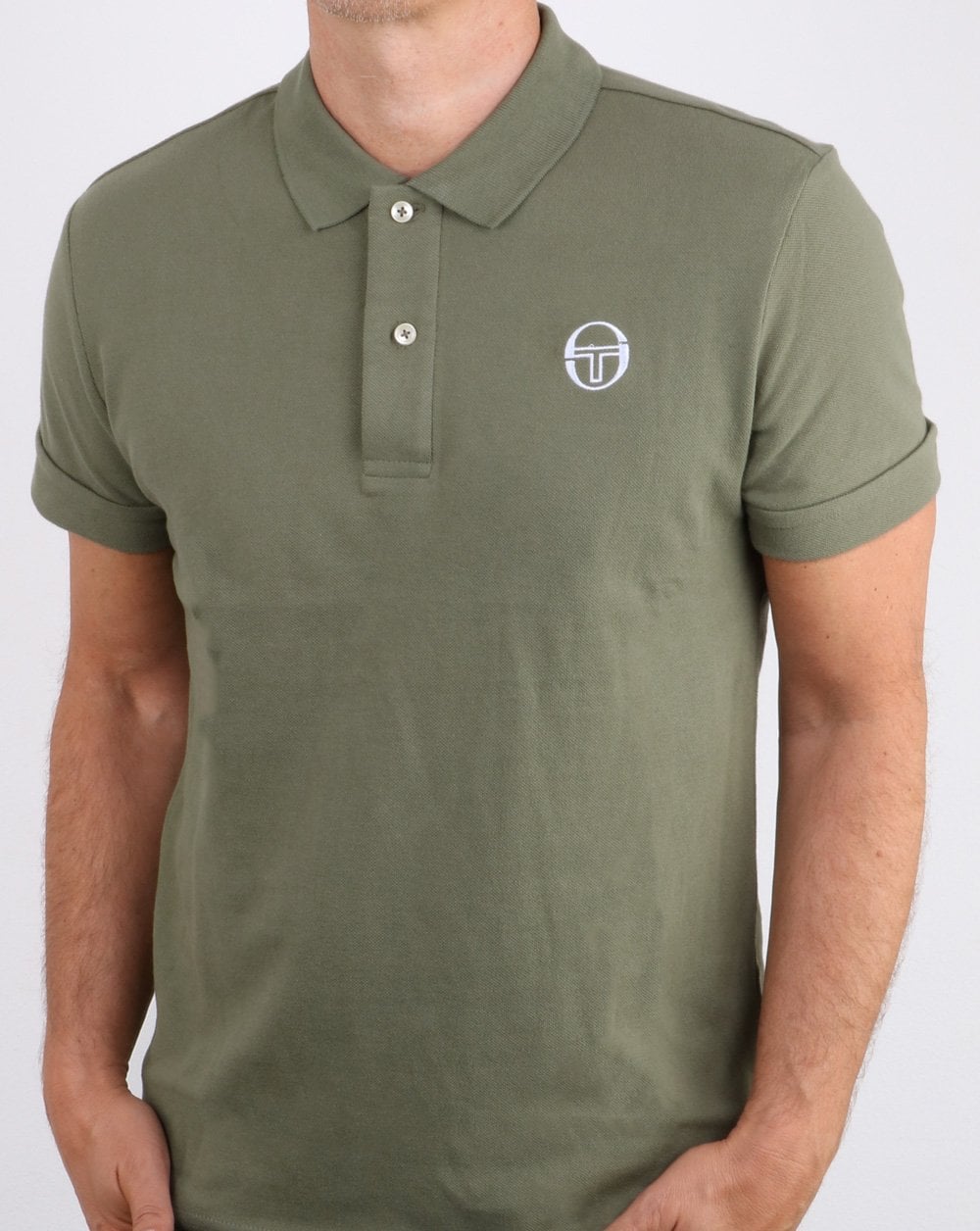 Sergio Tacchini Classic Polo Shirt Olive/white