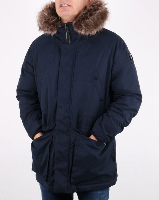 Marshall Artist Marshall Artist Detachable Fur Hooded Parka Navy
