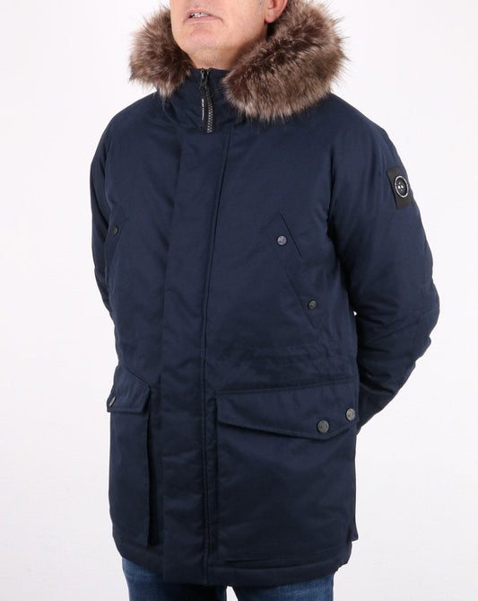 Marshall Artist Marshall Artist Detachable Fur Hooded Parka Navy