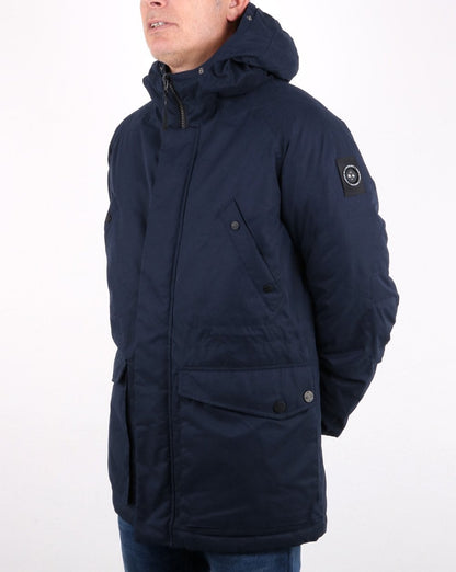 Marshall Artist Detachable Fur Hooded Parka Navy