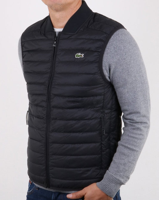 Lacoste Lacoste Contrast Lining Quilted Vest Black
