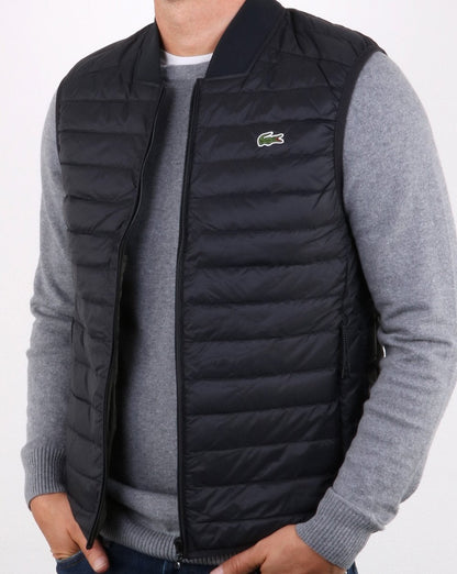 Lacoste Contrast Lining Quilted Vest Black