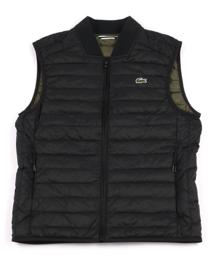 Lacoste Contrast Lining Quilted Vest Black