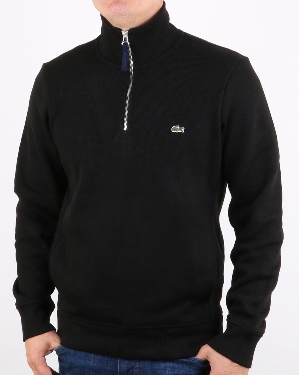 Lacoste Quarter Zip Sweatshirt Black/navy