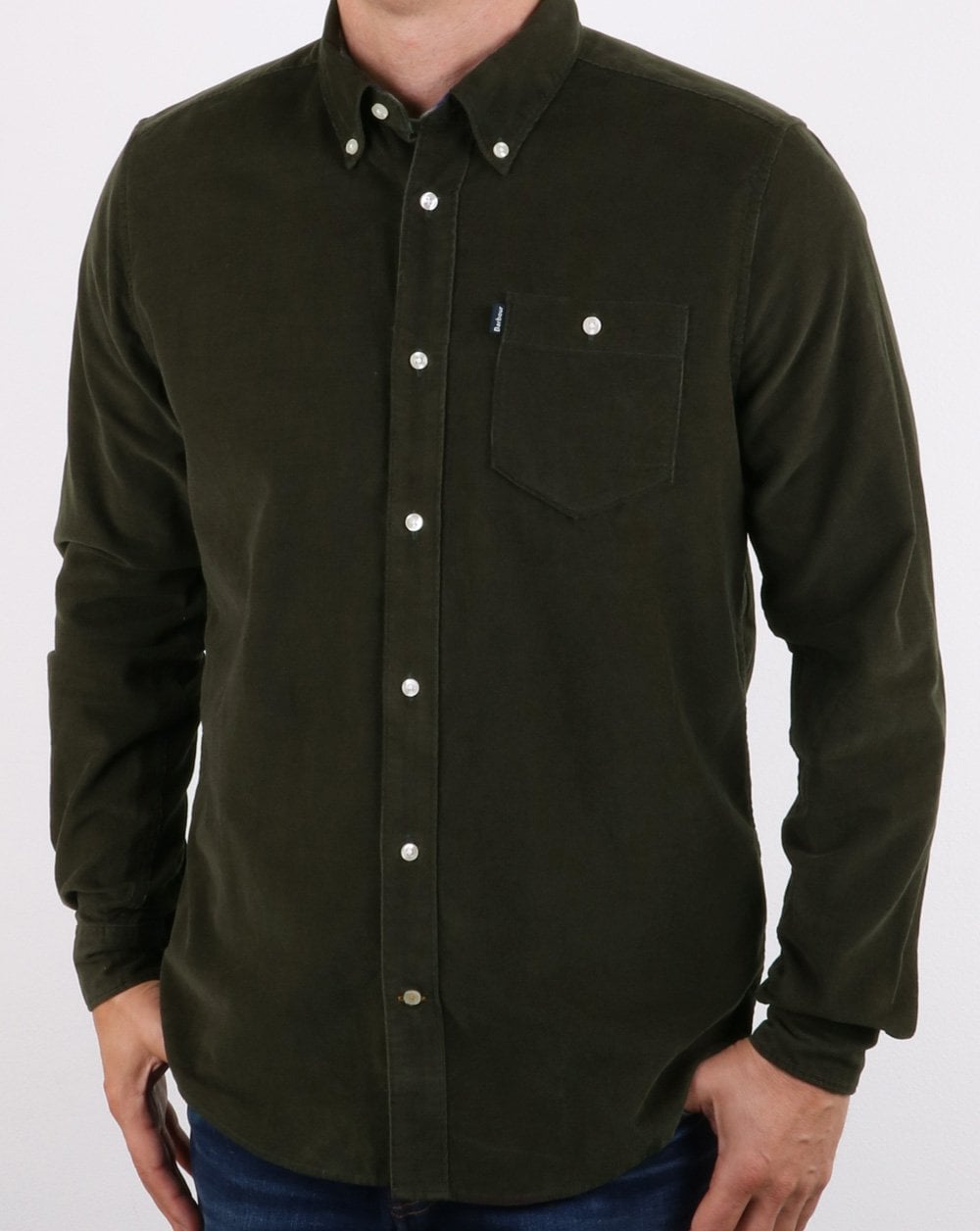 Barbour Ashwood Cord Shirt Forest Green
