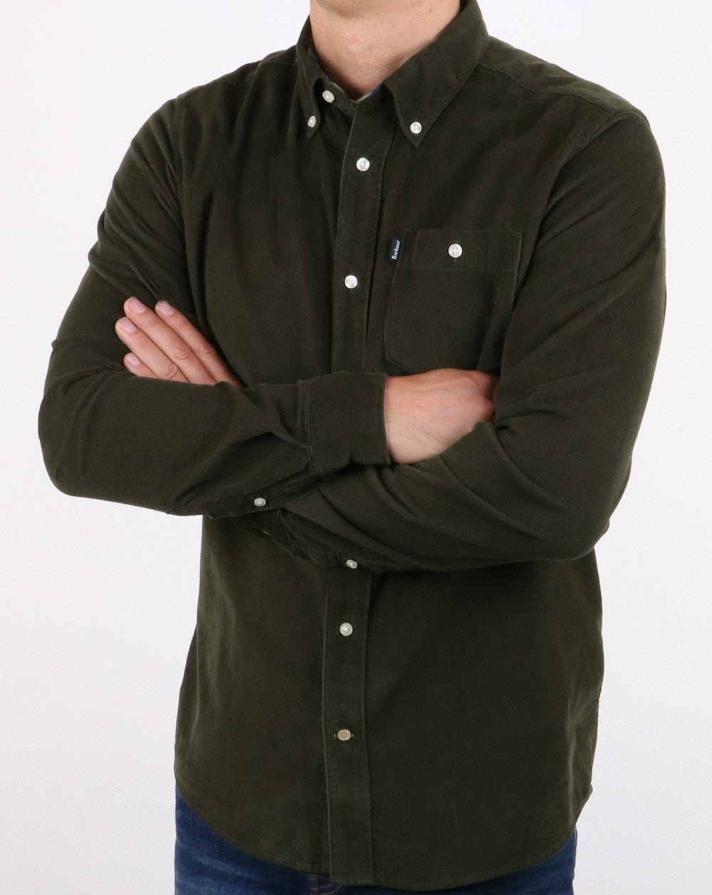 Barbour Ashwood Cord Shirt Forest Green