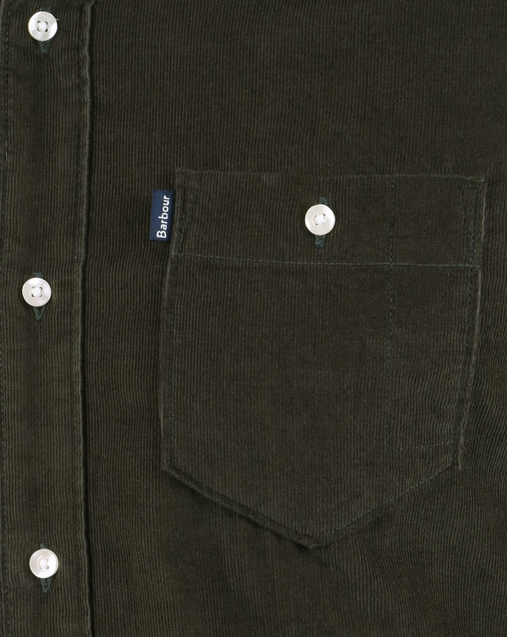 Barbour Ashwood Cord Shirt Forest Green