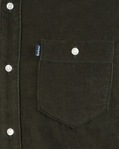 Barbour Ashwood Cord Shirt Forest Green