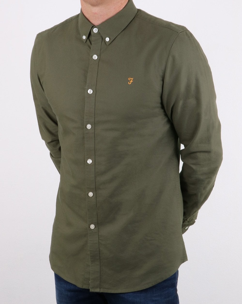 Farah Brewer Shirt Military Green