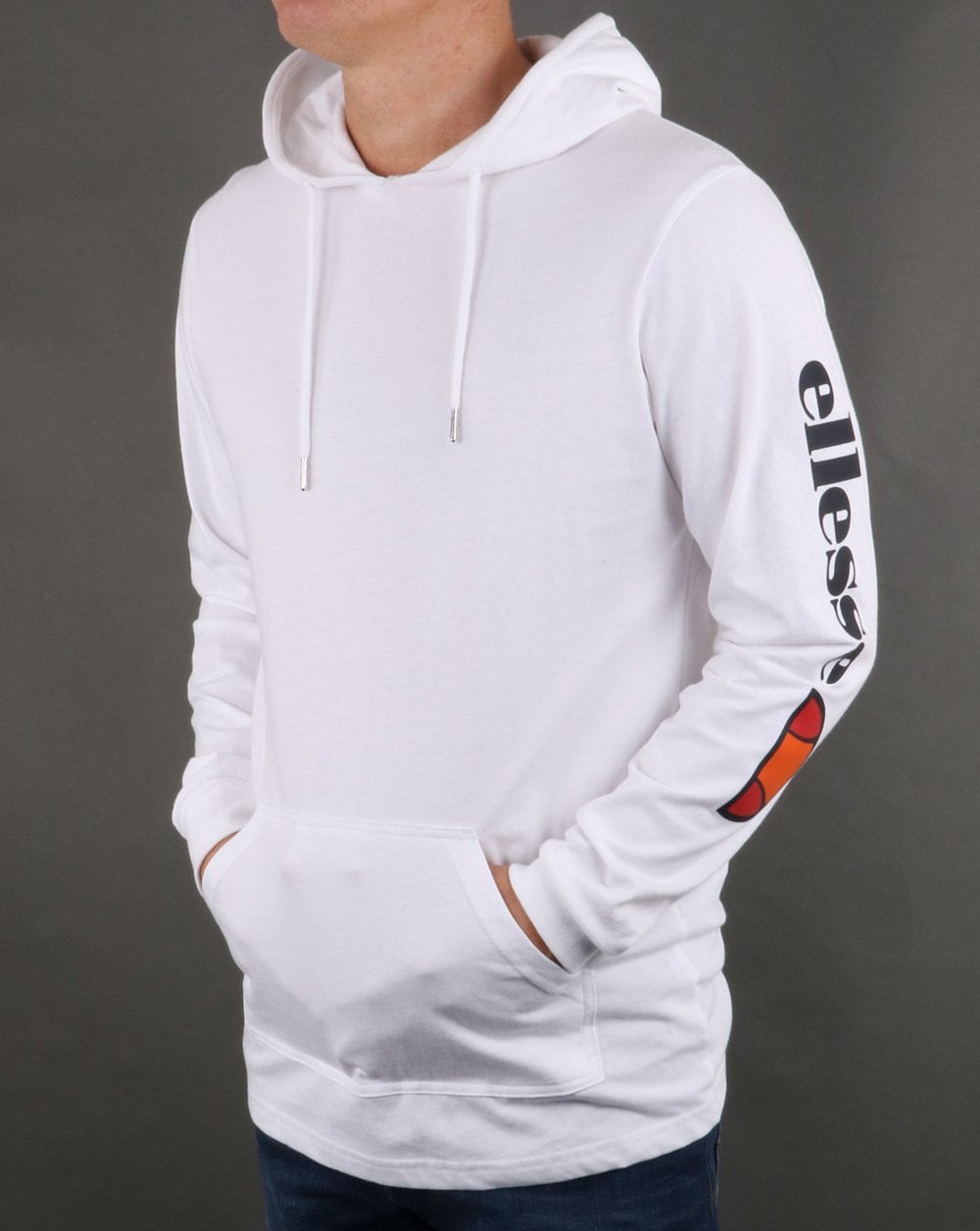 Ellesse Oratoria Hooded Long Sleeve T Shirt White