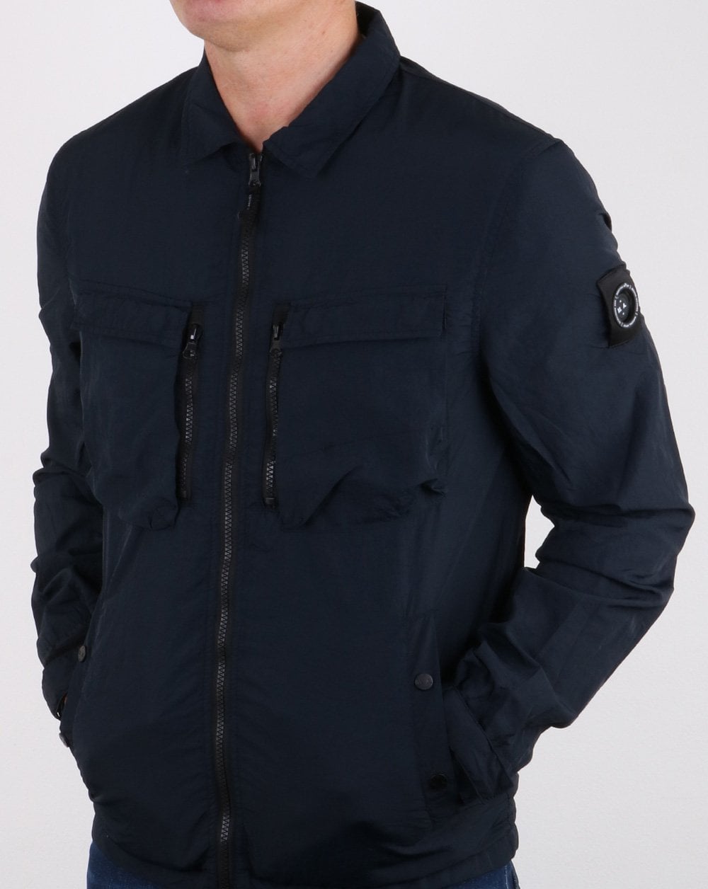 Marshall Artist Garment Dyed Overshirt Navy