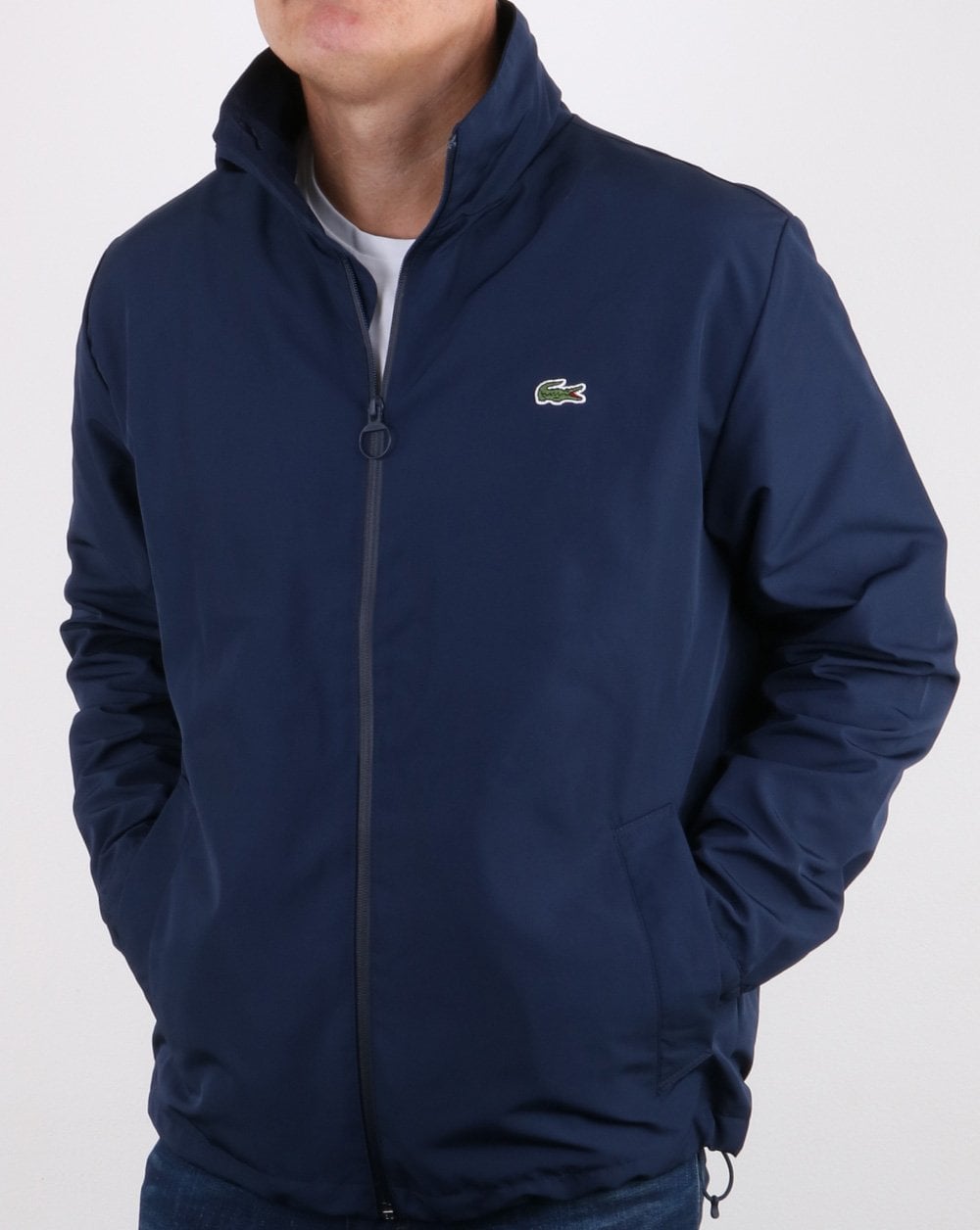 Lacoste Jacket Concealed Hood Navy