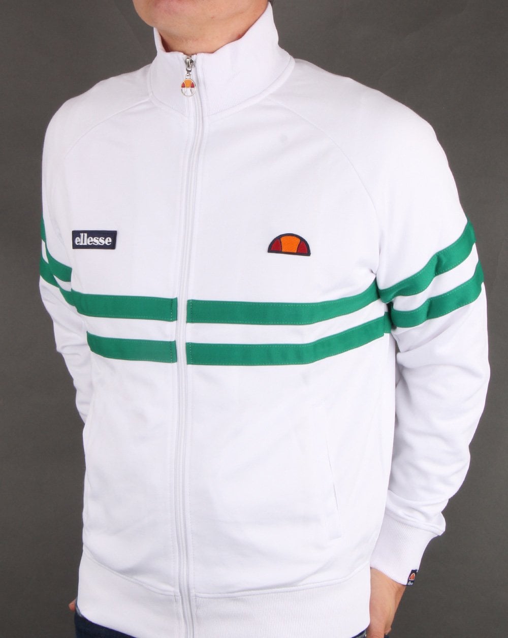 Ellesse Rimini Track Top White/Green